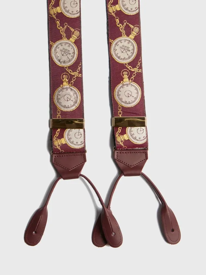 Suspenders Mens Paul Stuart Pocket Watch Braces White Suspenders Mens Paul Stuart Pocket Watch Braces White