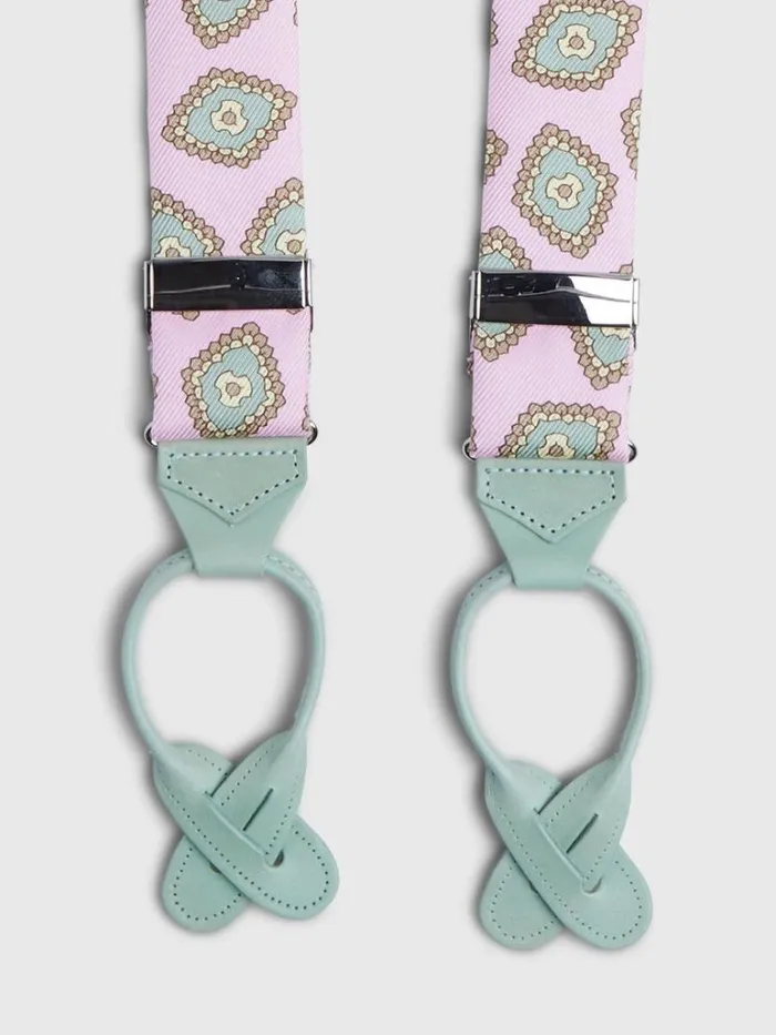 Suspenders Mens Paul Stuart Silk Flower Braces Pink Suspenders Mens Paul Stuart Silk Flower Braces Pink