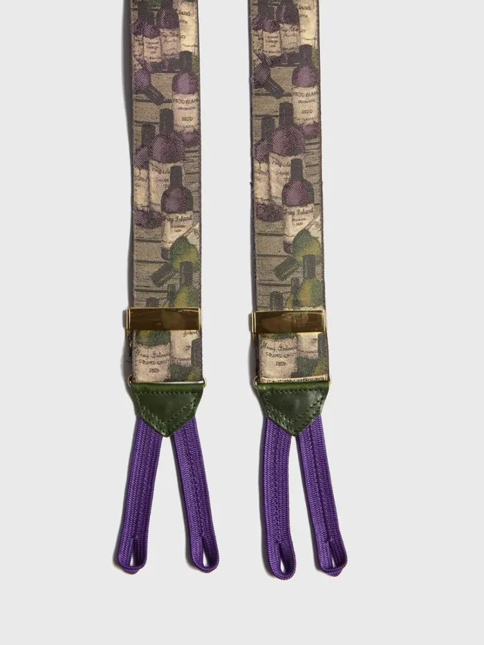 Suspenders Mens Paul Stuart Wine Bottle Braces White Suspenders Mens Paul Stuart Wine Bottle Braces White