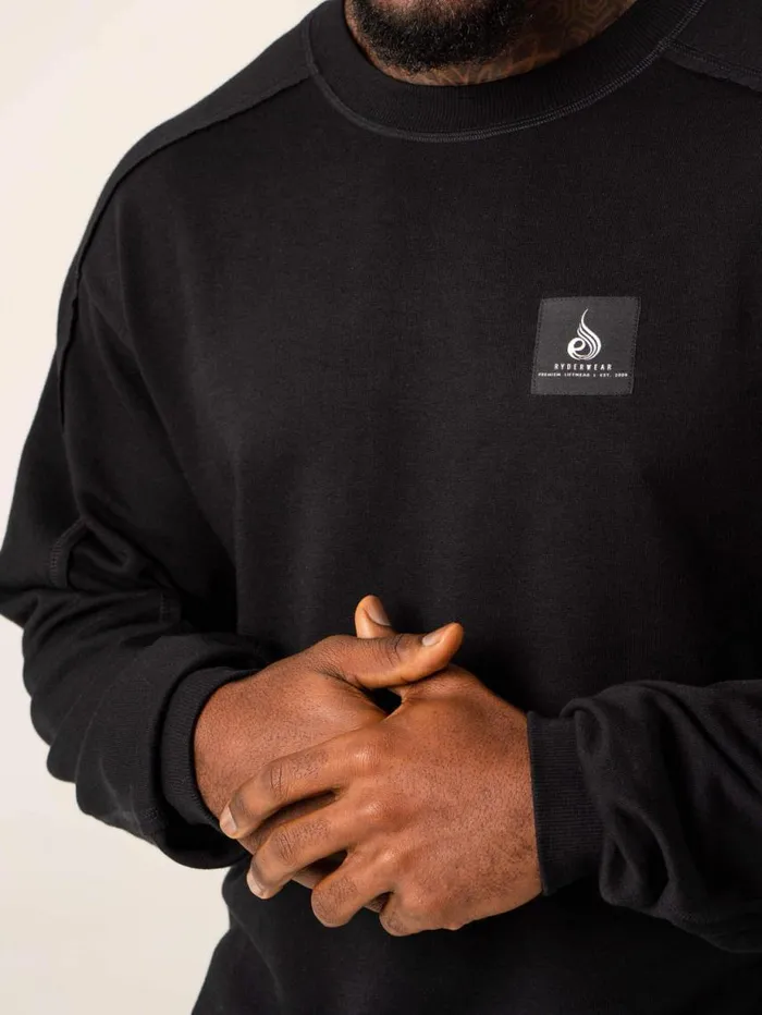 Sweaters and Hoodies Mens Ryderwear Dynamic Pullover Jumper Black