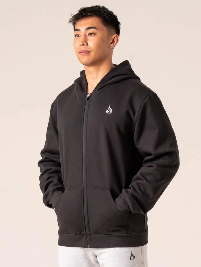 Sweaters and Hoodies Mens Ryderwear Emerge Track Jacket Faded Black