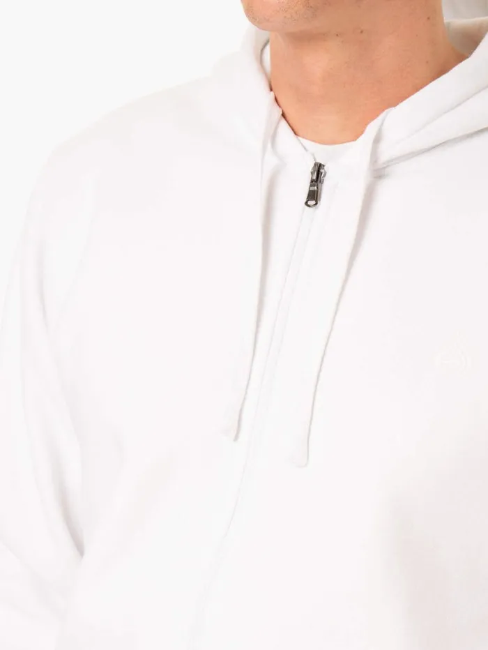 Sweaters and Hoodies Mens Ryderwear Essential Zip Up Jacket White