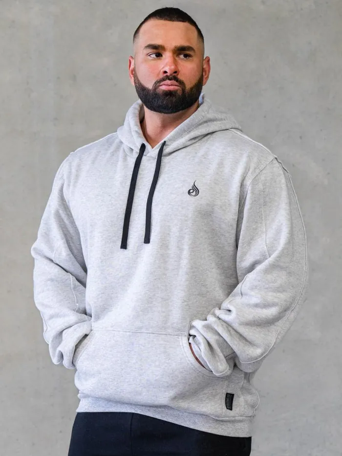 Sweaters and Hoodies Mens Ryderwear Force Pullover Hoodie Chalk Grey Marl