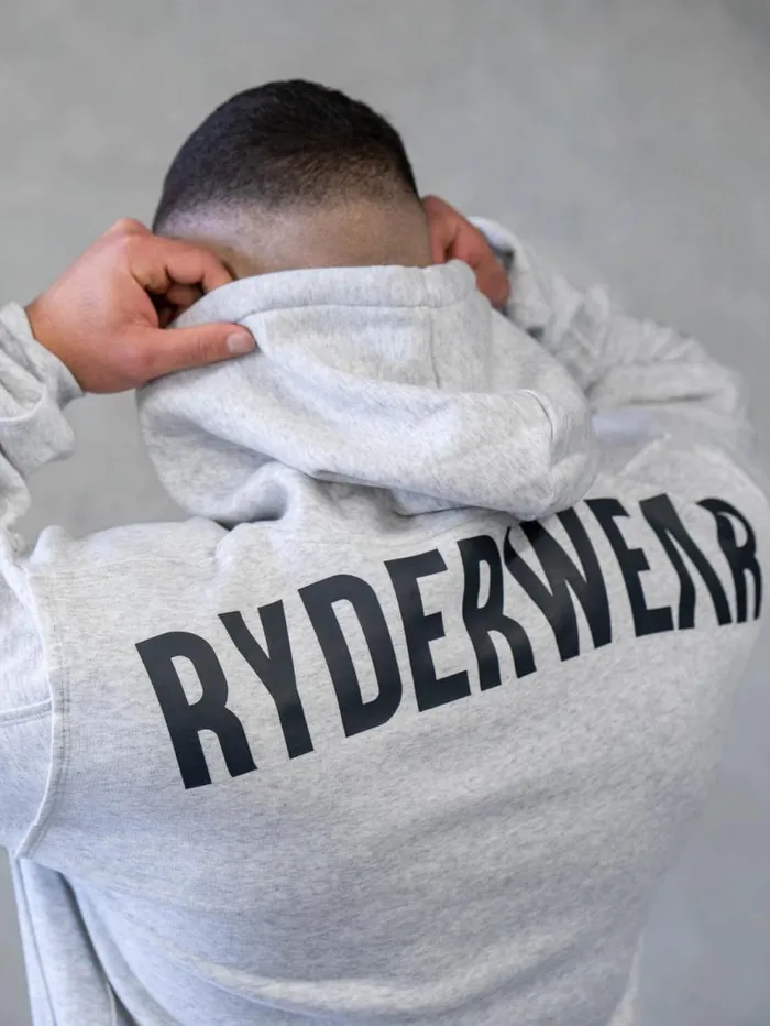 Sweaters and Hoodies Mens Ryderwear Force Pullover Hoodie Chalk Grey Marl
