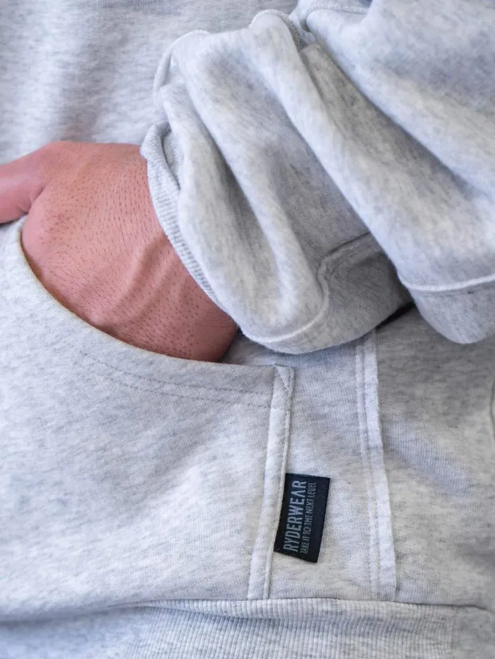 Sweaters and Hoodies Mens Ryderwear Force Pullover Hoodie Chalk Grey Marl