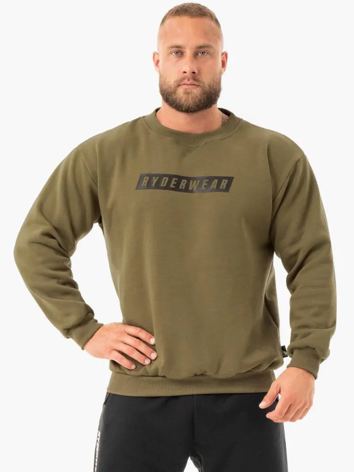Sweaters and Hoodies Mens Ryderwear Force Pullover Khaki