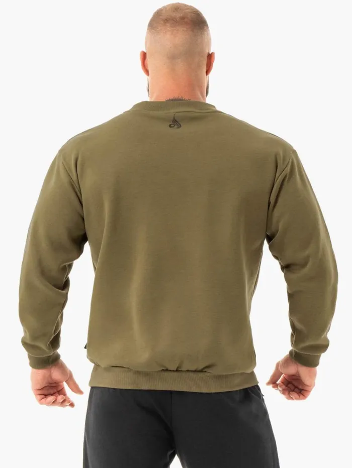 Sweaters and Hoodies Mens Ryderwear Force Pullover Khaki