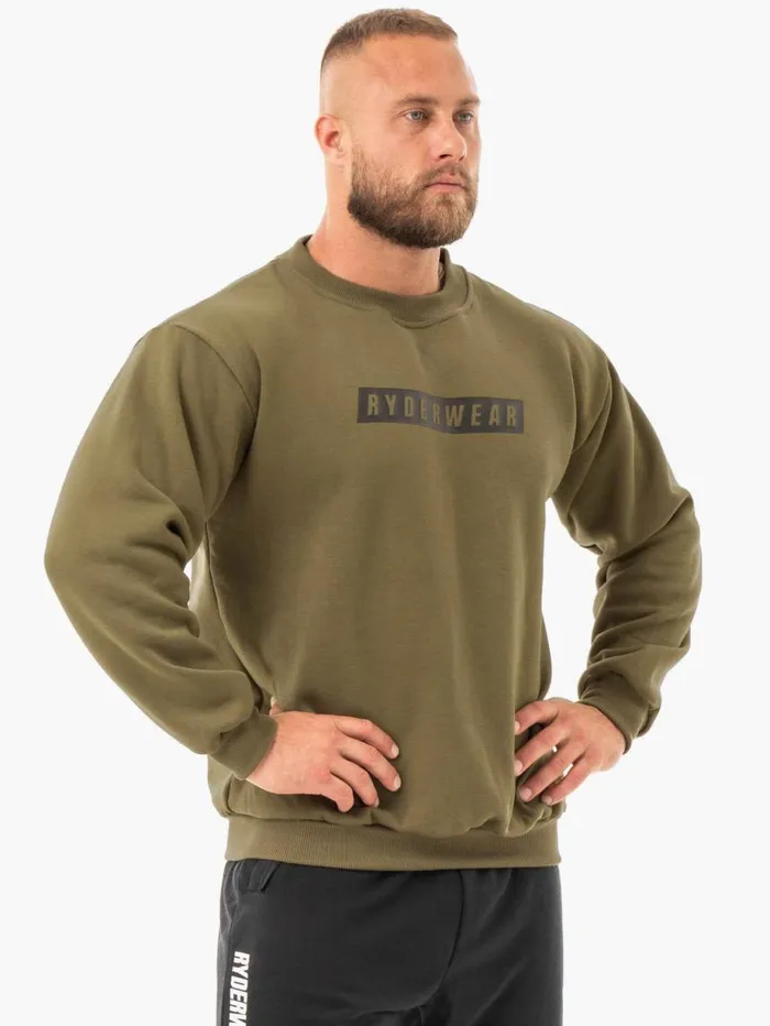 Sweaters and Hoodies Mens Ryderwear Force Pullover Khaki