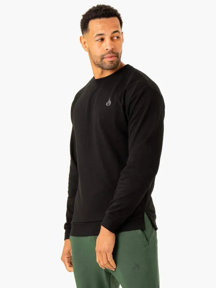 Sweaters and Hoodies Mens Ryderwear Heritage Crew Neck Black