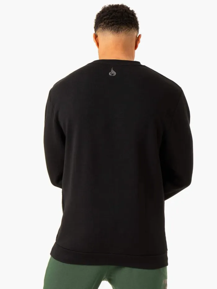 Sweaters and Hoodies Mens Ryderwear Heritage Pullover Jumper Black