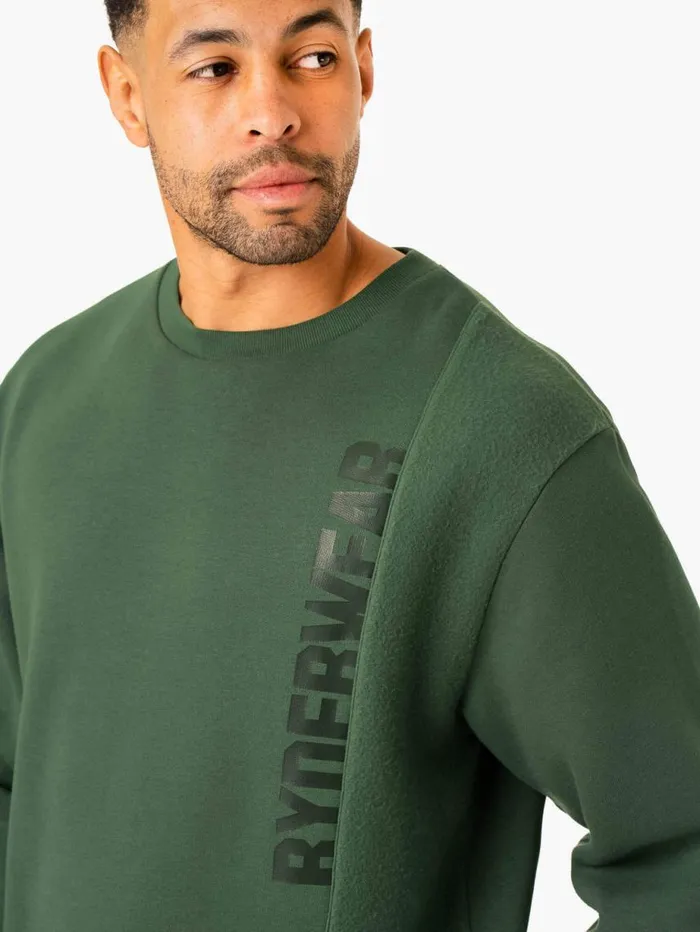 Sweaters and Hoodies Mens Ryderwear Heritage Pullover Jumper Green
