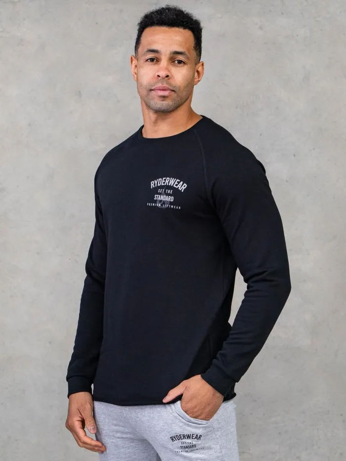 Sweaters and Hoodies Mens Ryderwear Legacy Crewneck Black