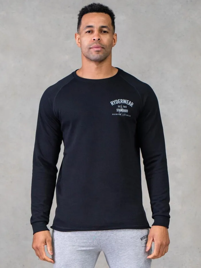 Sweaters and Hoodies Mens Ryderwear Legacy Crewneck Black