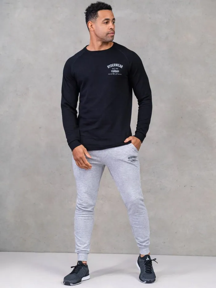 Sweaters and Hoodies Mens Ryderwear Legacy Crewneck Black