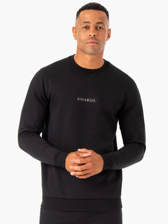 Sweaters and Hoodies Mens Ryderwear Recharge Pullover Black