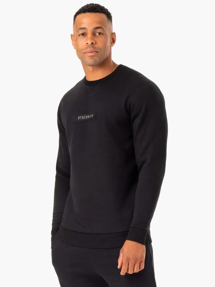 Sweaters and Hoodies Mens Ryderwear Recharge Pullover Black