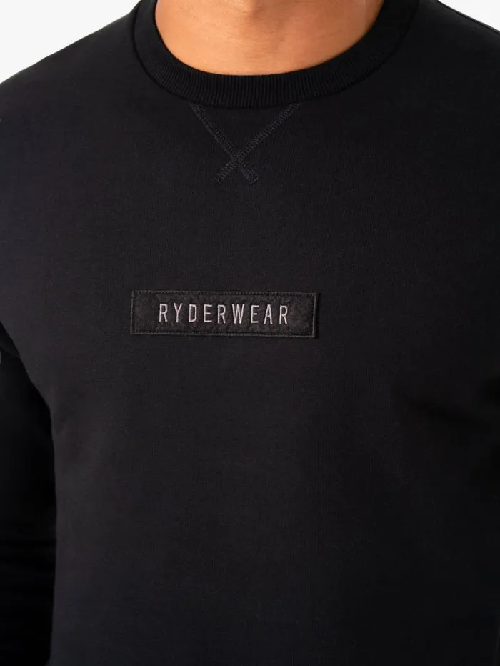 Sweaters and Hoodies Mens Ryderwear Recharge Pullover Black