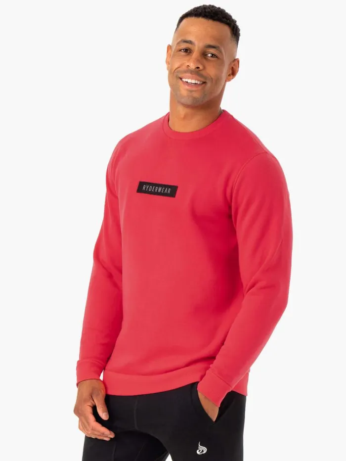 Sweaters and Hoodies Mens Ryderwear Recharge Pullover Red
