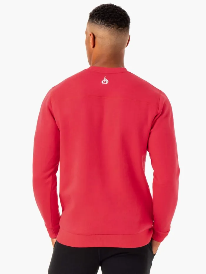 Sweaters and Hoodies Mens Ryderwear Recharge Pullover Red