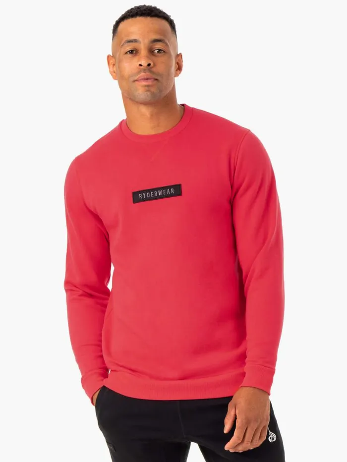 Sweaters and Hoodies Mens Ryderwear Recharge Pullover Red