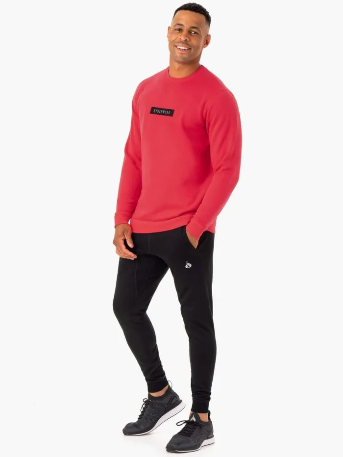 Sweaters and Hoodies Mens Ryderwear Recharge Pullover Red