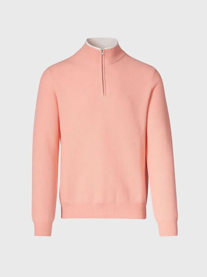 Sweaters Mens Paul Stuart Cashmere Honeycomb Stitch Quarter Zip Sweater Lavender Sweaters Mens Paul Stuart Cashmere Honeycomb Stitch Quarter Zip Sweater Lavender