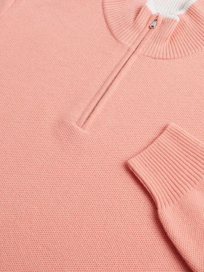 Sweaters Mens Paul Stuart Cashmere Honeycomb Stitch Quarter Zip Sweater Lavender