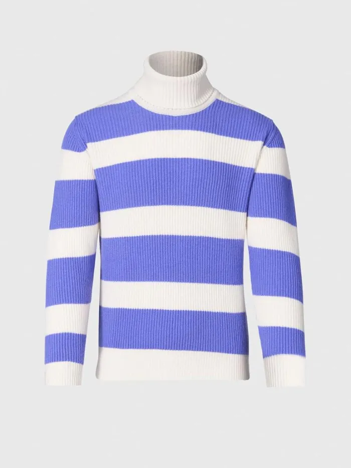 Sweaters Mens Paul Stuart Cashmere Striped Turtleneck Lavenderwhite