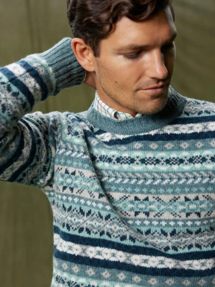 Sweaters Mens Paul Stuart Fair Isle Sweater Graphite