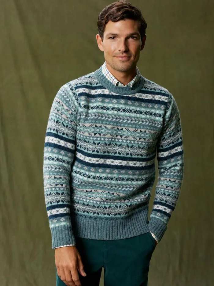Sweaters Mens Paul Stuart Fair Isle Sweater Graphite
