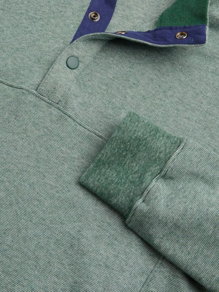 Sweaters Mens Paul Stuart Hairline Stripe Pullover With Snap Buttons Grey