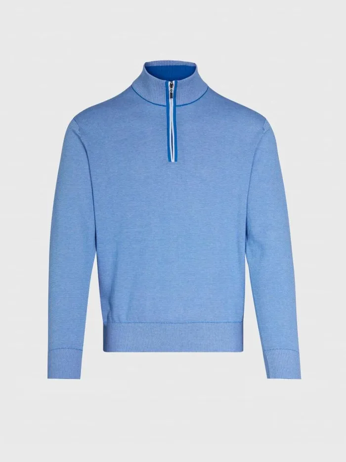 Sweaters Mens Paul Stuart Pima Cotton Micro Stripe Quarter Zip Pullover Light Blue Sweaters Mens Paul Stuart Pima Cotton Micro Stripe Quarter Zip Pullover Light Blue