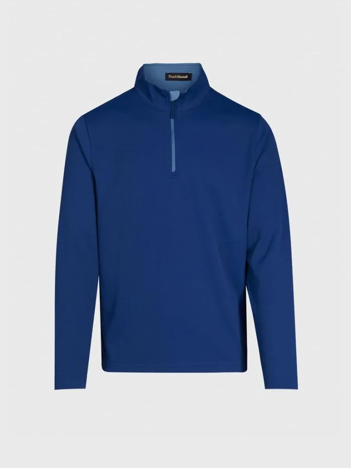 Sweaters Mens Paul Stuart Quarter Zip Performance Pullover Navy