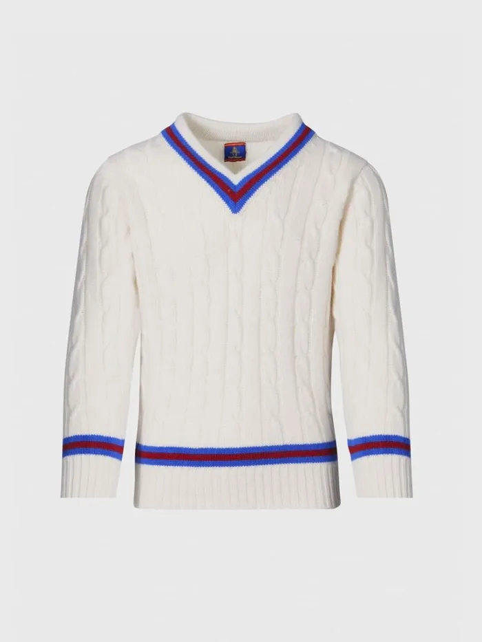 Sweaters Mens Paul Stuart Striped VNeck Tennis Sweater White