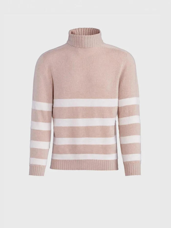 Sweaters Mens Paul Stuart Turtleneck Stripe Sweater Tan