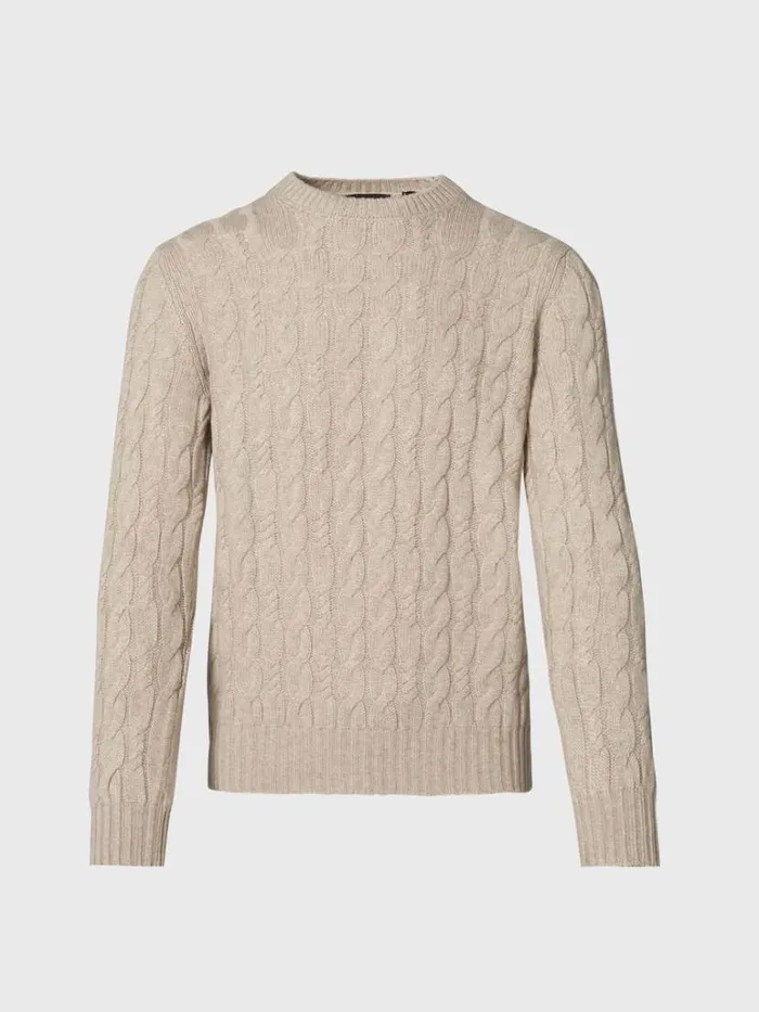 Sweaters Mens Paul Stuart Wool Cable Sweater Light Blue