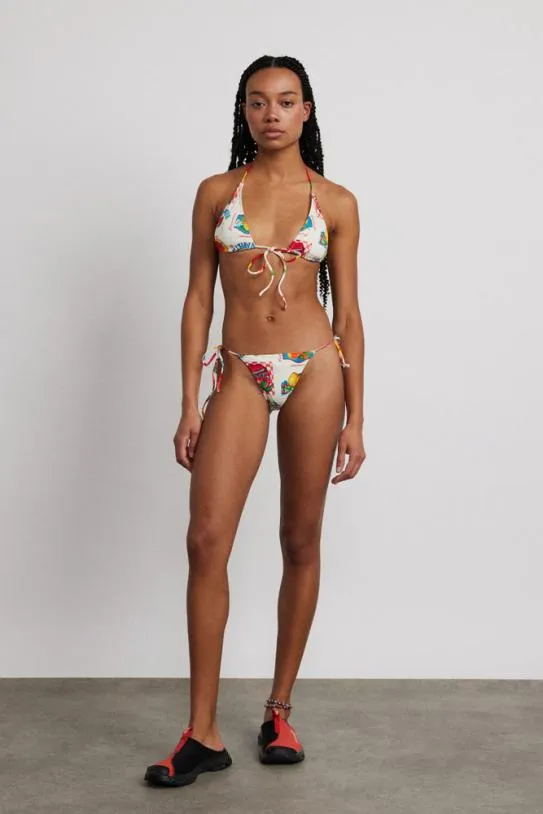 Swim and Beach Women Damson Madder Tie Front Triangle Bikini Top 8211 Fruit Labels