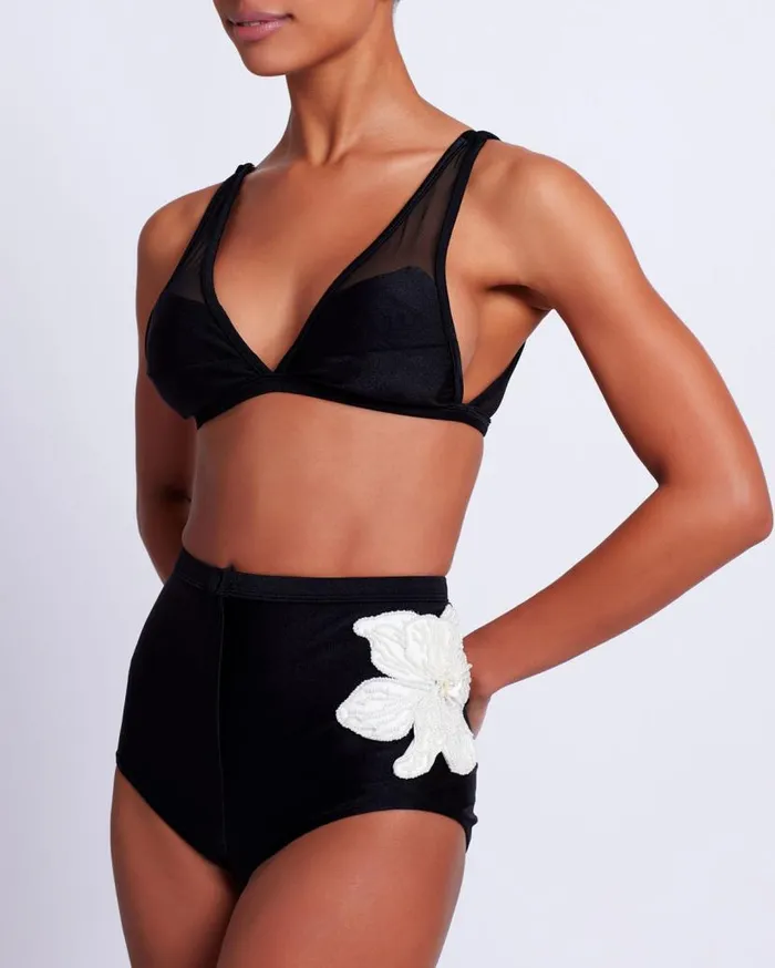 Swim BEADED FLOWER HOT PANT FINAL SALE PatBO Bikinis
