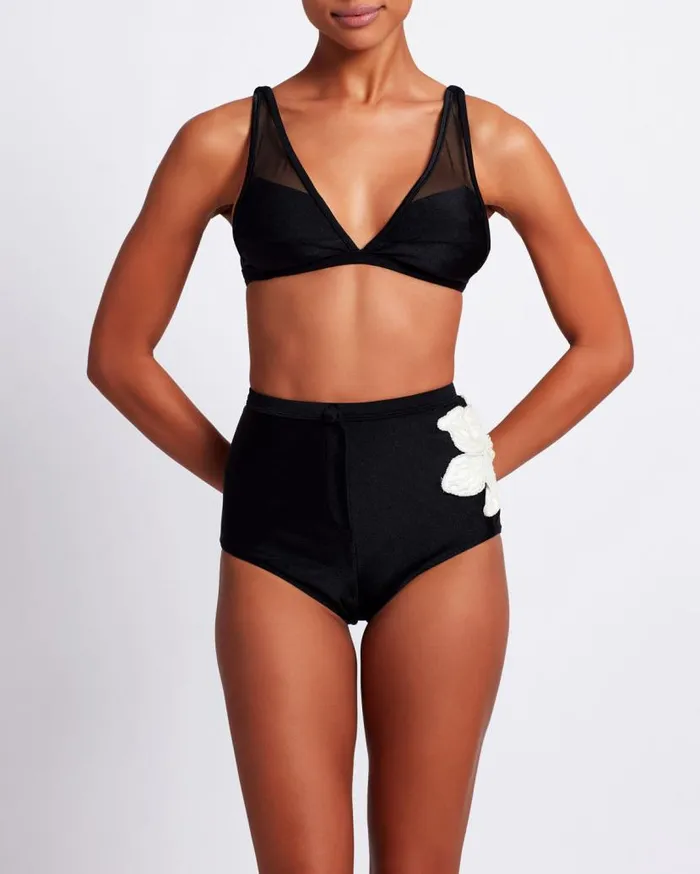 Swim BEADED FLOWER HOT PANT FINAL SALE PatBO Bikinis