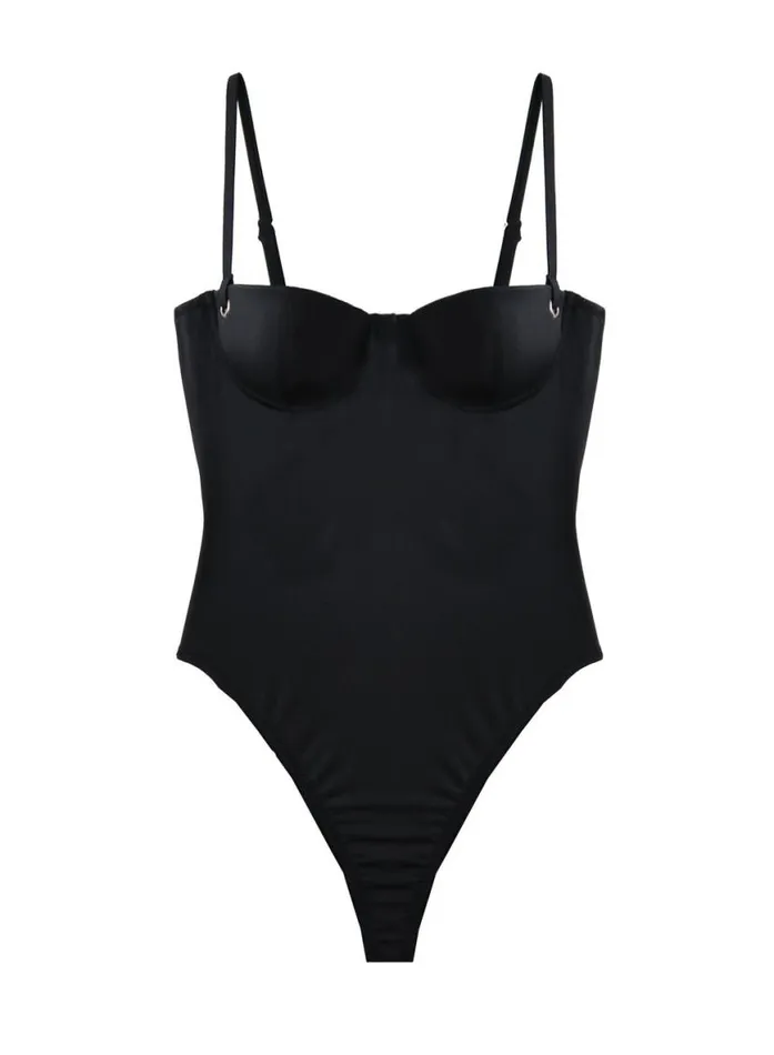 Swim Clothing Fleur Du Mal Cupped One Piece Swim Black