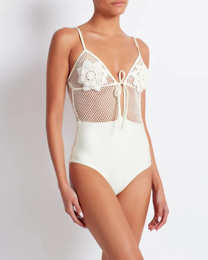 Swim Floral Crochet One Piece PatBO One Pieces