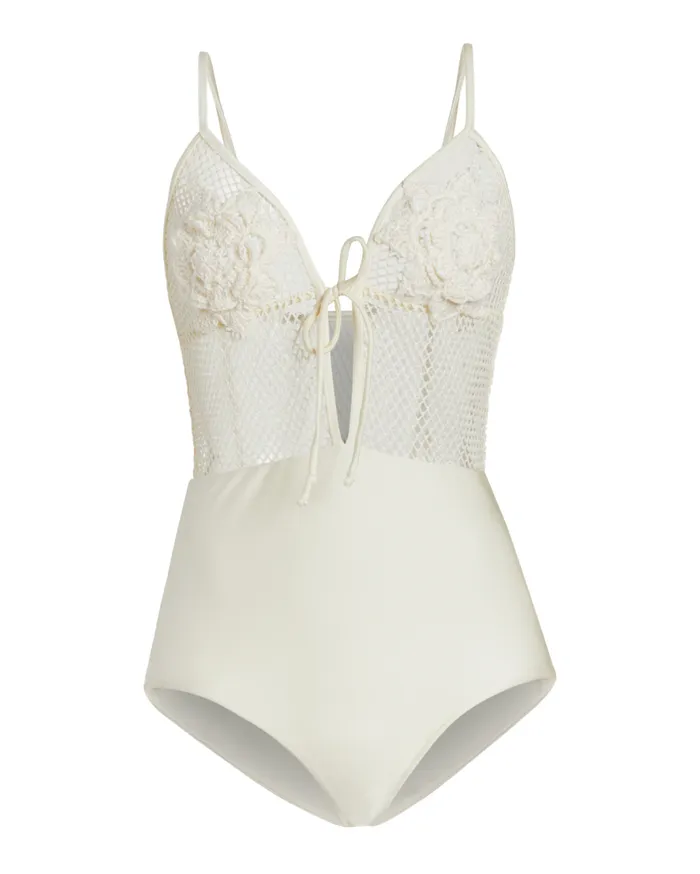 Swim Floral Crochet One Piece PatBO One Pieces