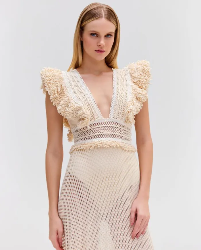 Swim HANDWOVEN NETTED BEACH DRESS PatBO Beach Dresses