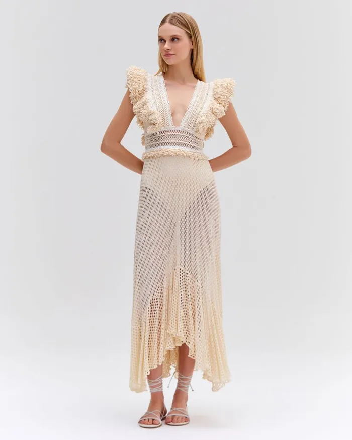 Swim HANDWOVEN NETTED BEACH DRESS PatBO Beach Dresses