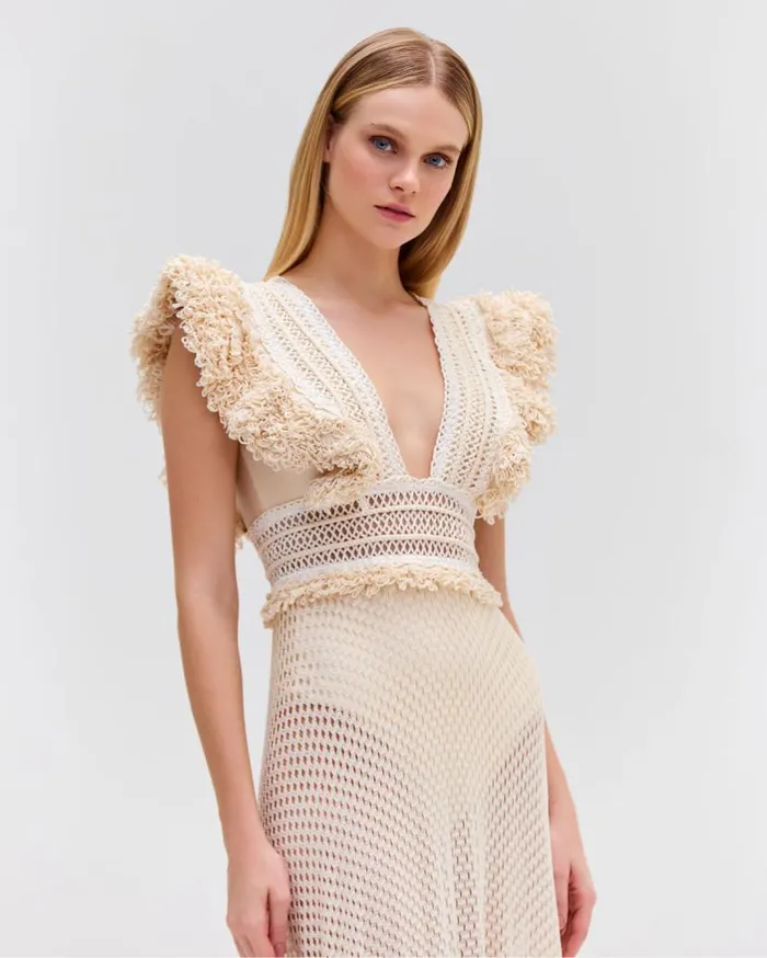 Swim HANDWOVEN NETTED BEACH DRESS PatBO Beach Dresses