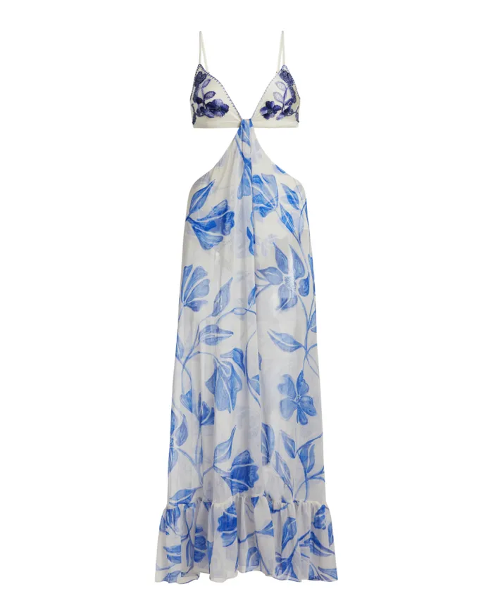 Swim Nightflower Embroidered Beach Dress FINAL SALE PatBO Beach Dresses