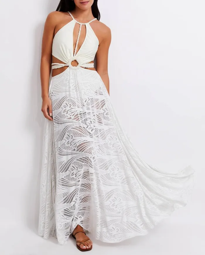 Swim Pearl Beaded Beach Dress FINAL SALE PatBO Beach Dresses