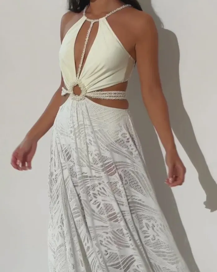 Swim Pearl Beaded Beach Dress FINAL SALE PatBO Beach Dresses