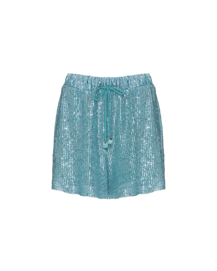 Swim Sequin Drawstring Shorts PatBO CoverUps