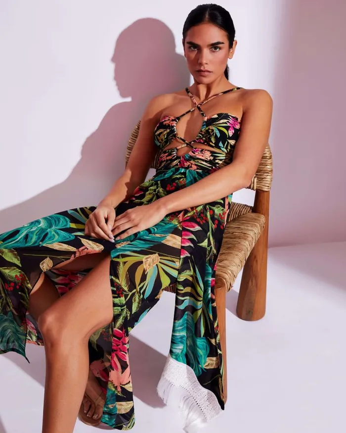 Swim TROPICALIA LACEUP ONE PIECE SWIMSUIT FINAL SALE PatBO One Pieces